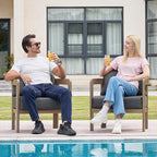 Outdoor Patio Furniture Set, 5 Pieces Modern Metal Patio Conversation Set with 6" Thick Cushions, Outdoor Lounge Sofa 350lbs for Backyard Porch Balcony, Grey