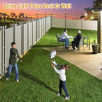 AILBTON 4 Pack 2.8Ft String Light Poles,Light Poles for Outside String Lights,Outdoor Light Poles with Fence Bracket,Metal Pole Stand for Patio,Backyard,Deck