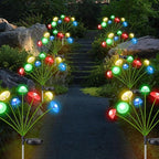 4PK 32LED Solar Garden Lights Outdoor, Mushroom Solar Lights Outdoor, IP65 Waterproof Firefly Light Outside Decor for Patio Pathway, Sway by Wind for Pathway Garden Mushroom Decorations, Multicolor
