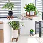 Plant Stand, Indoor/Outdoor Wood Plant Holder, Single Flower Pot Stand, Sturdy Planter Stands (Walnut, Fit 2.5-6 inch pots)