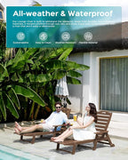 Ciokea Outdoor Chaise Lounge Chair Set of 2, Patio Lounge Chairs for Outside, HDPE Lounge Chairs with Wheels & Cup Holder, Poly Lounge Chair with 5 Position for Poolside, Deck, Dark Brown