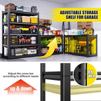 Set of 3 Garage Shelving-2050 lbs 5 Tier Storage Shelves,Adjustable Heavy Duty Metal Shelving Unit and Storage Large Rack,Utility Steel Shelf for Warehouse Industrial Pantry Basement 71"x46"x20"