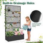 Metal Planter Box with Trellis 36" L x 16" W x 72" H, Raised Garden Bed with Privacy Screen, Privacy Planters for Climbing Plants, Flowers, Vegetables, Fruits