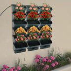 18 Pots Self-Watering Vertical Garden Planter Wall Mounted,with Smart Automatic Watering System, Digital Timer,Space Saving Wall Planter for Herbs Vegetables Fruits Flowers (Green)
