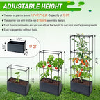 2 Packs Raised Garden Bed Tomato Planter Box with Trellis, 43.4" Self-Watering Tomato Cage with Rectangular Trellis for Climbing Plants, Flowers, Vegetables, Vine in Patio Garden Indoor Outdoor