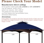 SCOCANOPY Ripstop Replacement Top for Lowe's Allen Roth 10X12 Gazebo Model #GF-12S004B-1/ GF-12S004BTO/TPGAZ17-002C，(Navy Blue)