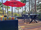 2xhome Set of 3 Patio Dining Chairs | Modern Stackable Outdoor Pool Side Chair | Weather Resistant Plastic for Yard, Porch, Balcony, Kitchen, Black