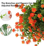 20 Bundles Artificial Fall Flowers Outdoor Fake Flowers, UV Resistant No Fade Faux Plastic Greenery Shrubs Plants for Hanging Garden Porch Window Box Outside Decoration,Home Indoor Decor Orange