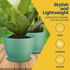 Planter Pots with Drainage Holes - Lightweight, Durable, & Space-Saving Pots for Indoor and Outdoor - Versatile Functionality, Simple Modern Design, Set of 20 Plastic Planter Pots Mint
