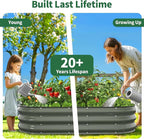 Kesfitt Raised Garden Bed, 4x2x1 FT Galvanized Steel Metal Raised Garden Bed, Oval Open-Bottom Design, 12-Inch Deep for Outdoor Vegetable & Herb Gardening, Volcanic Gray
