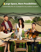 Canopy Tent 12x12 ft, Pop Up Gazebo One-Push Setup with 4 SandBags for Backyard Parties and BBQs, Mosquito Netting & Height Adjustable - Olive Green