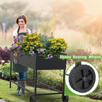 51 × 26 × 31.5 Inches Raised Garden Bed with Legs/Storage Shelf, Mobile Planter Box for Outdoor Plants, Elevated Garden Bed for Backyard, Balcony, Black
