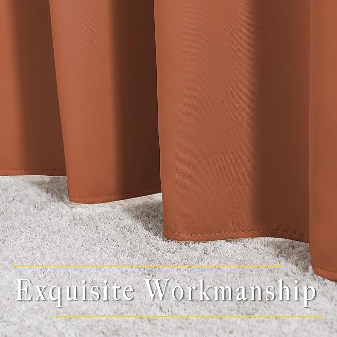 Blackout Curtain for French Door – Burnt Orange, W100 x L84, 1 PC
