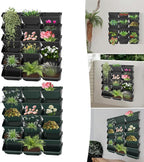 Hanging Vertical Wall Planter, 18 Pack Vertical Garden Planter, for Patio Outdoor Decor, Home Black Plastic Balcony Pot