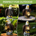 American Bald Eagle Garden Statue with Solar Light,Outdoor Decor Sculpture,Perfect for Patio,Yard,Porch,Balcony,Distinctive Bald Eagle Home Decor,250 Anniversary USA Gift for Men Father