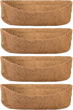 4 Pack Coco Liners for Window Planter Box - 24in 100% Natural Coconut Coir Fiber Liner Replacement for Deck Flower Box, Garden Railing Fence Trough, Wall Planter Basket, Vegetables Pot