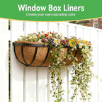ZeeDix 30 Inch Trough Coconut Liners for Planters - 100% Natural Coconut Coir Fiber Planter Liners Replacement for Window Boxes, Wall Baskets, Deck Flower Boxes, Garden Railing Fence Troughs (4Pack)
