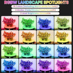 Multi Colored Spotlights Outdoor: RGBW LED Spot Light Plug in 120V Remote Control 16 Color Changing Landscape Light Spot for Lawn Yard Garden Outside Path Tree Holiday Décor, 4 Pack (RGB+Warm White)