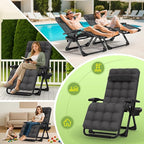 Suteck Zero Gravity Chair, Reclining Camping Lounge Chair w/Removable Cushion, Upgraded Lock and Cup Holder, Reclining Patio Chairs Folding Recliner for Indoor and Outdoor