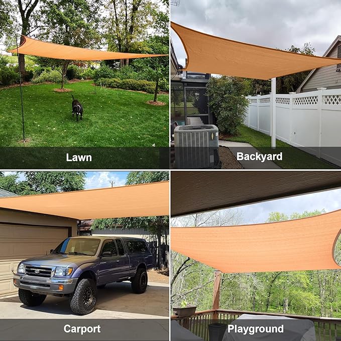 SUNLAX Sun Shade Sail 11' x 22' Peach Fuzz Rectangle Canopy Sail Shade Cover UV Block Permeable Sunshade Outdoor for Patio Backyard Deck Pergola (We Make Custom Size)
