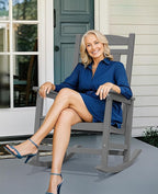 KINGYES HDPE Outdoor Rocking Chair, Widened Seat Patio Rocking Chair, Oversized All Weather Patio Rocker, Gray