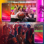 KSIPZE Led Strip Lights 200ft(2x100ft) RGB Music Sync Color Changing Bluetooth Led Lights with Smart App Control Remote Led Lights for Bedroom Room Lighting Flexible Home Décor