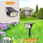 LANSOW Solar Spot Lights Outdoor, [4 Pack/76 LED] 2-in-1 Solar Landscape Spotlights, 3 Modes IP65 Waterproof Dusk to Dawn Solar Powered Flood Wall Lights for Outside Yard Garden Pathway(Warm White)