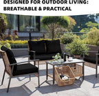 Outdoor Cushion Covers, 8 Pack Black Stretch Fit for Patio Furniture