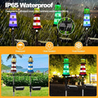 Lighthouse Outdoor Solar Lights, 2 Packs Outdoor Waterproof, Solar Trail Lights Decor Your Garden Lighthouse, Flower beds, Patio Lights walkways Garden Decor for Outside