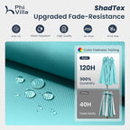 PHI VILLA 15ft Large Patio Umbrellas with Base Included, Outdoor Double-Sided Rectangle Market Umbrella with Crank Handle, for Poolside Lawn Garden, Turquois