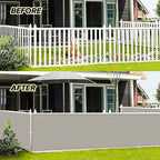 LOVE STORY Balcony Privacy Screen, 3'x10' Deck Shield Screen Fence Cover,UV Protection and Weather-Resistant, 3 FT Height for Deck, Patio, Backyard, Outdoor Pool, Porch, Railing, Beige-Grey