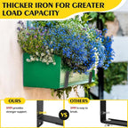 LukLoy Window Planter Box Brackets, 8 Pack Adjustable Heavy Duty Wall Mount Window Flower Boxes Outdoor with Bracket (6 to 12 in), with 70lbs Capacity, Black