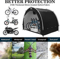 Outdoor Bike Storage Shed with Window, Waterproof 210D Oxford, Black