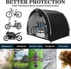 Outdoor Bike Storage Shed with Window, Waterproof 210D Oxford, Black