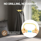 Hion Magnetic Curtain Tiebacks Golden 4 Pack, Curtain Tiebacks Buckles Holdbacks Holders Hooks Clip for Home Bedroom Office Decorative Thick or Thin Curtain