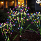 Garden Decor Solar Outdoor Lights, Waterproof Solar Powered Garden Decorative Lights for Christmas Outside Yard Pathway Flowerbed Planter Balcony Patio Gravestone Decor 4-Pack, Multicolor
