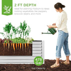 Best Choice Products 8x4x2ft Outdoor Metal Raised Garden Bed, Deep Root Planter Box for Vegetables, Herbs & Flowers, 478-Gallon Capacity, 100% Non Toxic Materials - Galvanized