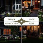 Garden Decor Outdoor Lights, Solar Garden Lights for Christmas Outside 6-Pack Fairy Firework Decorative, Solar Powered Decor for Yard Pathway Flowerbed Planter Balcony Patio, Multicolor