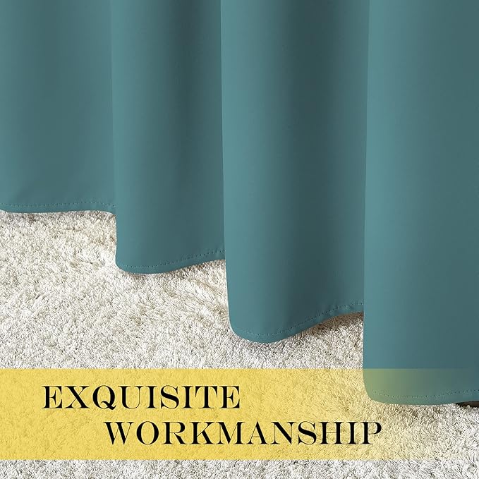 NICETOWN Door Curtain for Closet Doors 80 Inches Long 1 Panel, Blackout Doorway Curtain for Open Closet Bedroom, Room Divider Living Room for Privacy (Sea Teal, 1 Panel, 46W x 80L)