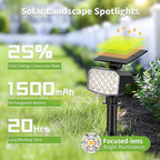 Solar Spot Lights Outdoor, [27 LED/2 Pack] Adjustable Solar Lights Outdoor Waterproof IP65, Solar Powered Landscape Spotlights 3 Lighting Modes for Yard Garden Outside(Warm White)