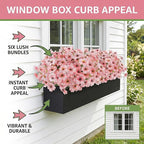 MACTING Artificial Flowers for Outdoors 6 Bundles UV Resistant Fake Flowers No Fade Faux Plastic Flowers for Hanging Planters Window Patio Porch Yard Garden Indoor Outside Spring Decoration,Pink
