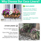 Riare 4 Pack 36 Inch Rectangle Coconut Liners for Planters, Natural Coconut Fiber Planter Liners, Window Box Liner Trough Coco Liner for Outdoor Flower, Garden Wall, Deck & Fence Planter Boxes