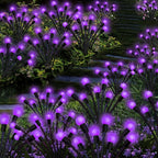 Kohlrabi Solar Garden Lights Outdoor, 6 Pack 60 LED Solar Purple Firefly Lights Waterproof, Sway by Wind, Halloween Swaying Light for Yard Patio Backyard Garden Planter Flower Bed Pathway Decoration