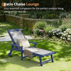 LUE BONA Chaise Lounge Chair Outdoor Set of 4, HDPS and HDPE Wicker Material, Patio Lounge Chair with Adjustable Backrest, Resin Pool Lounge Chairs with Wheels for Backyard, Poolside and Deck