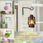 Plant Hangers Outdoor 4 Pack 10 Inch Metal Hanging Plant Bracket Metal Hanging Plant Hooks Indoor, Wall Hooks for Hanging Plants, Bird Feeder, Flower Basket, Wind Chimes Black (4PCS)