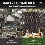6FT Metal Privacy Screen Outdoor – Decorative Laser Cut Privacy Fence Panel for Patio, Deck & Garden, Rustproof Steel Privacy Divider, Modern Geometric Design, Freestanding Outdoor Privacy Screen