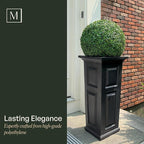 Mayne Nantucket 32-Inch Tall Planter – Self-Watering, Weather-Resistant Planter for Flowers – Durable Outdoor Design for Patio, Porch, or Entryway
