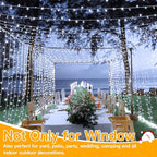 Indoor String Lights 300 LED Curtain 9.8 x 9.8 ft Remote Control