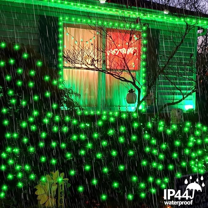 String Lights 200 LED 66ft Green Outdoor Waterproof Halloween