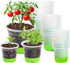 MIXC Thickened Clear Nursery Pots with Silicone Base for Easy Transplant 24 Packs 5/4/3.5 Inch, Variety Pack Plant Pot Reusable Seedling Pots for Vegetable Propagation, Root Cutting, Seed Starting